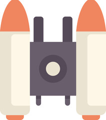 Poster - Colorful illustration of a spacecraft module with two thrusters