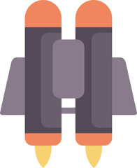 Poster - jetpack launching into the sky, propelled by two powerful turbines emitting bright flames