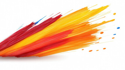 Poster - Vibrant brush strokes in red, orange, and yellow create dynamic and artistic effect, showcasing beauty of color blending and movement