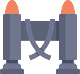 Poster - metal barrier blocking entrance with warning lights on top of each column