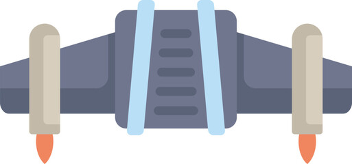 Poster - modern delivery drone transporting a parcel, equipped with rocket boosters for fast and efficient sh