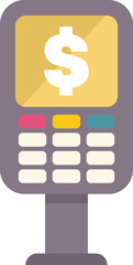 Poster - Stylized pos terminal showing dollar sign on its screen, for representing electronic payment concepts