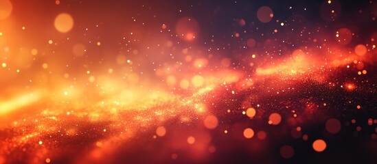 Poster - Abstract background with blurred bokeh lights in red, orange, and yellow colors.