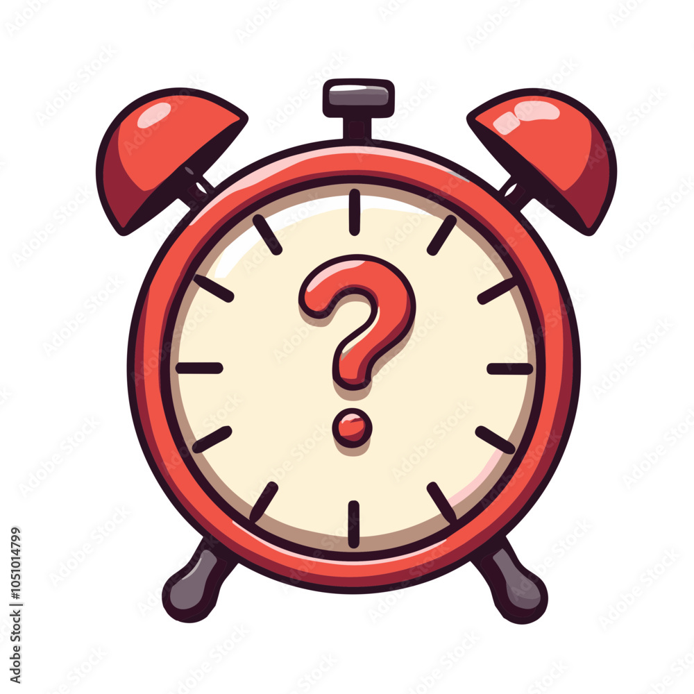 Question Mark Clock Cartoon Vector Concept Illustration Stock Vector ...