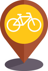 Poster - location pin icon showing a bicycle shop or rental for easy finding