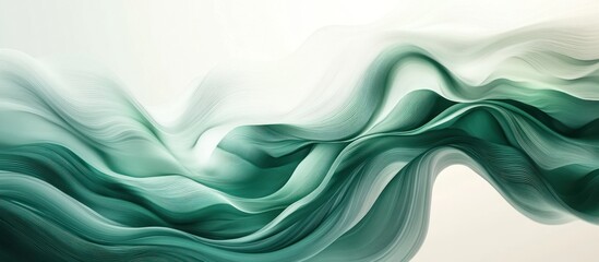 Canvas Print - Abstract Green Wave Pattern