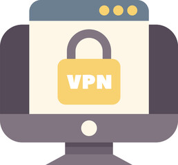 Aufkleber - desktop computer displaying a secure vpn connection, providing privacy and data encryption for onlin