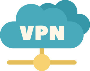 Fototapete - cloud computing vpn access is providing a secure connection in this colorful vector illustration