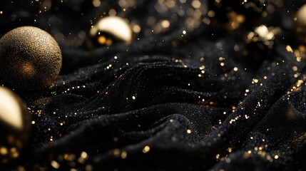 Wall Mural - premium christmas background. black and gold colors. festive holiday