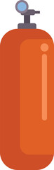 Poster - orange metal oxygen cylinder for diving with valve gauge standing on a white background