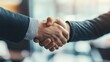 © Dao - Group, business people and shaking hands for welcome, introduction or meeting in office. Handshake, smile and team with deal for collaboration, agreement or thank you for b2b partnership opportunity
