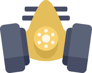 Poster - respirator mask protecting from toxic fumes, air pollution, chemical hazard, industrial safety equip