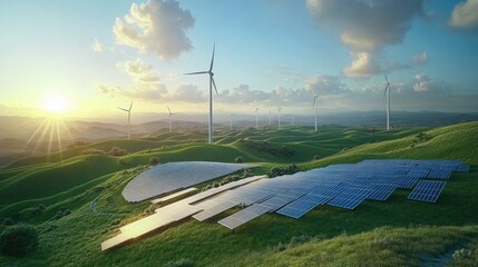 Harnessing renewable energy the future of sustainable power with wind and solar technologies in stunning landscapes