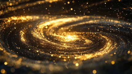 Poster - A stunning cosmic dance the mesmerizing beauty of a golden spiral galaxy