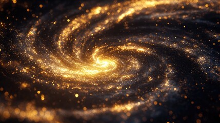 Poster - Cosmic whirl a stunning visualization of a glittering galaxy in space