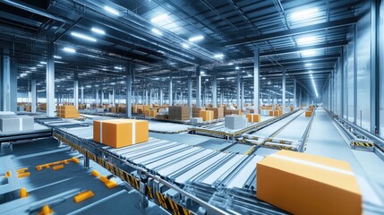 Poster - Modern warehouse automation optimizing logistics and efficiency in supply chain management