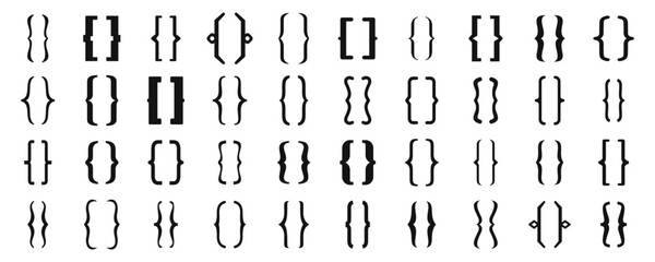 Poster - bracket parenthesis icons set. set of different brackets and parentheses symbols, useful for coding,