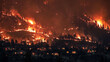 © Rendiero - Flames from the Creek wildfire encircle a mountainside above homes