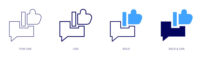 Good feedback icon in 4 different styles. Thin Line, Line, Bold, and Bold Line. Duotone style. Editable stroke