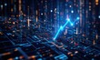 © Jari Magic - Data Visualization with Blue Arrow Shows Growth on Digital Circuitry