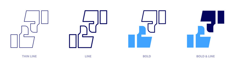 Playing like icon in 4 different styles. Thin Line, Line, Bold, and Bold Line. Duotone style. Editable stroke