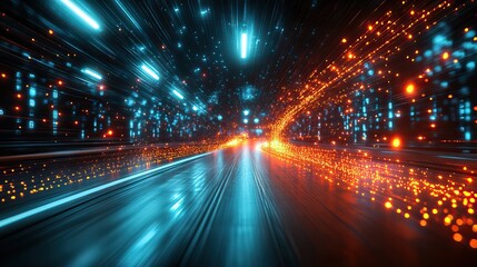 Aufkleber - rendering of digital highway concept symbolizing fast dat flow.stock photo