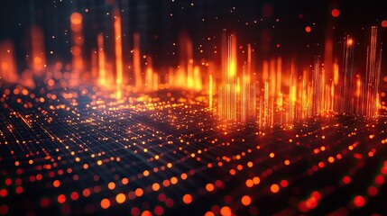 Aufkleber - background featuring an audio spectrum and digital circuit patterns, creating an immersive visual.