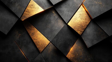 Aufkleber - black background with golden lines, creating an elegant and geometric design, perfect for formal and luxury themes.stock photo
