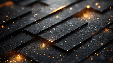 Poster - black background with golden lines, creating an elegant and geometric design, perfect for formal and luxury themes.