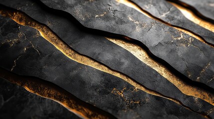 Poster - black background with golden lines, creating an elegant and geometric design, perfect for formal and luxury themes.illustration