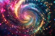 © Visioner - A vibrant, swirling vortex of light and color with a blurred background of glowing particles