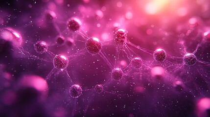 Poster - blurred purple network of people forming an abstract connection.stock photo