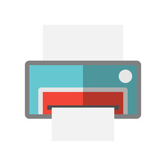 Poster - Printer machine flat icons. simple symbol technology for application navigation.