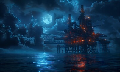 Poster - High-Tech Offshore Fuel Processing Platform Converting Ocean Resources into Clean Energy