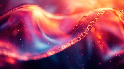 Poster - colorful abstract background featuring film strip over an orange-magent gradient.illustration