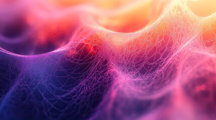 Poster - colorful spider web design with pink and purple tones, perfect for Halloween theme.