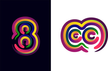 Poster - numbers, gradient number, 3d number
