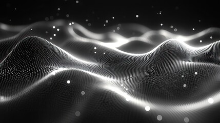 Aufkleber - digital mesh pattern with woven lines and network dots representing futuristic technology.image