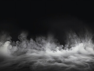 Poster - An ethereal image of swirling white smoke against a black background, creating a dramatic and mysterious atmosphere for artistic themes.