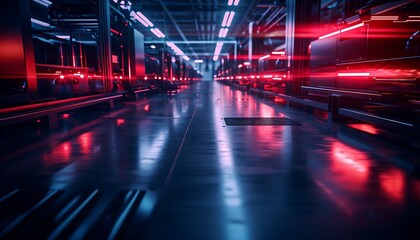 Poster - Ultra-Modern Manufacturing Hub with AI-Driven Machines Managing Production Seamlessly