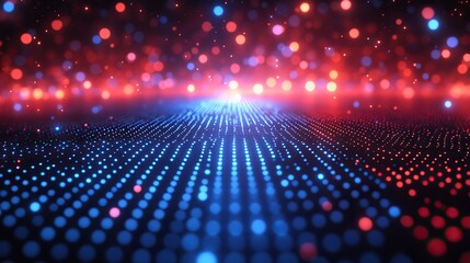 Aufkleber - futuristic technology background with blue and red dots, featuring white space in the center for text or branding.stock photo