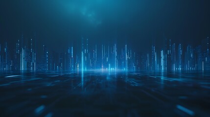 Poster - Futuristic Industrial City with Digital Systems Controlling Production and Logistics