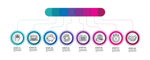 Poster - Abstract Circle Infographic Template with 8 steps for success