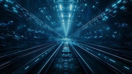 Poster - Massive Industrial Engineering Facility with Robotic Arms and AI-Driven Systems Manufacturing Machinery