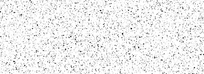 Poster - Dirty dotted seamless pattern. Black and white grunge sprinkles, particles, dust and splashes wallpaper. Distress noise grain repeating background. Random mottled gritty overlay texture. Vector