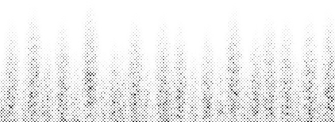 Poster - Halftone rippled grunge background. Fading grain gritty texture wallpaper. Black and white noise grit surface. Pixelated speckles, dots and particles overlay. Wavy dirty sand backdrop cover. Vector