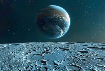 Wall Mural - a planet on the moon