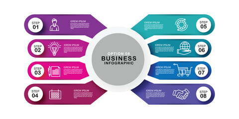 Poster - Business circle timeline infographic icons designed for abstract background template