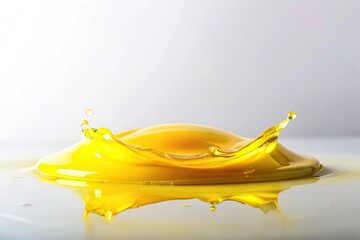 Vibrant yellow substance against white background