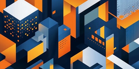 Poster - vector graphic design with lines, flat style, geometric shapes, symmetrical composition, simple background, symmetrical lines, isometric angle, clean lines.